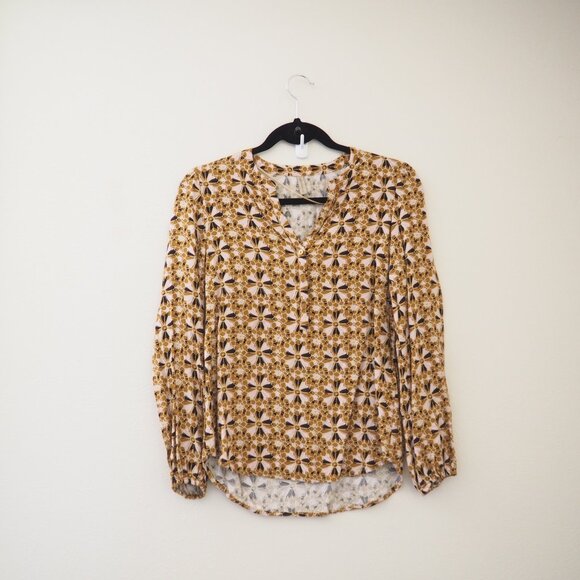 Soyaconcept Golden Yellow Long Sleeve Blouse sz xs - Picture 2 of 5